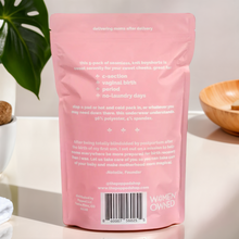 Load image into Gallery viewer, The back of the packaging for the Popped Disposable Postpartum Underwear