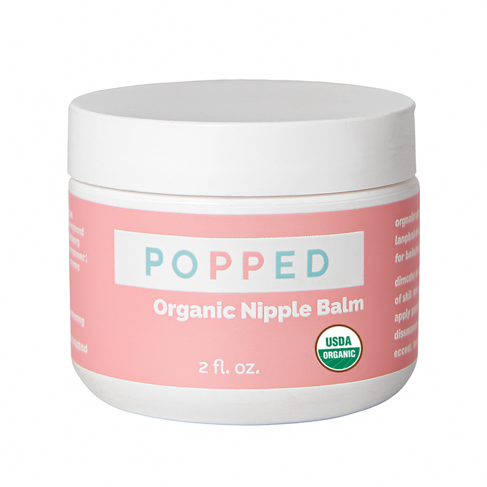 Popped USDA Organic Nipple Balm (2 oz) on a white background